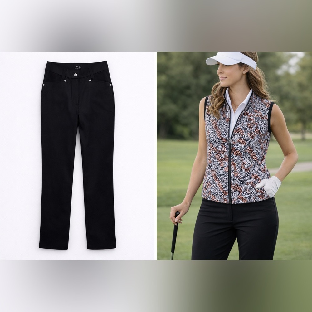 Daily Sport Black Golf Pants Size 2 Athleisure Golfcore Stretch Activewear - Picture 11 of 11